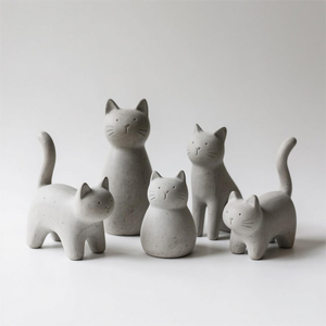 Estatua de cemento de gato personalizable para el hogar y el jardín, escultura duradera para exteriores con Personalización completa - Product Image 1