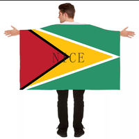 Cape patriotique personnalisée à porter, drapeau national de Sainte-Kitts et Nevis, à enfiler rapidement, pour le carnaval et les événements sportifs