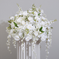 Dekorasi & Perlengkapan Pernikahan Premium Bunga Lily of the Valley Putih Campuran Mawar Sutra Bola Bunga Buatan 50cm Centerpiece untuk Dekorasi Meja Pernikahan Acara Pesta