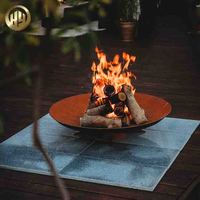 Bol à feu rond en acier Corten de 2 mm d'épaisseur - foyer extérieur en métal pour jardin et terrasse