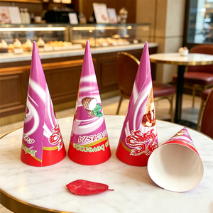 Cono de Papel para Helado Desechable de Alta Calidad, Diámetro 6.5cm, Largo 16.7cm, Grado Alimenticio, con Logotipo Personalizado, Estilo de Pared Simple, Impermeable, <span class=keywords><strong>VIC</strong></span> - Product Image 4
