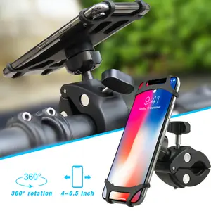 Taiworld Pemegang Ponsel Silikon Universal, Dudukan Ponsel untuk Sepeda Logam & Sepeda Motor Dapat Disesuaikan
