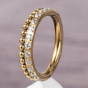 ASTM F136 titanio 16G incernierato segmento elica Conch Zirconia Hoop anello <span class=keywords><strong>Septem</strong></span> Clicker gioielli per il corpo Piercing al naso gioielli - Product Image 3