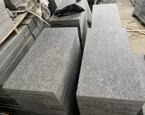 G684 Granite Black Basalt Black Granite stone Flamed Black Granite for Stairs Tread Tiles