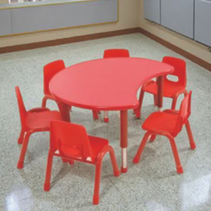 Ensemble de chaises et de tables en plastique pour enfants à hauteur réglable en forme de lune pour les meubles de l'école maternelle Bureau pour enfants de maternelle - Product Image 2