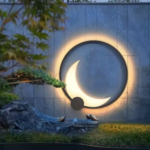 Cảnh quan ngoài trời bãi cỏ mặt trăng Đèn tường không thấm nước <span class=keywords><strong>Led</strong></span> ngoài trời không thấm nước Đèn tường năng lượng mặt trời đèn sân vườn với máy dò tường - Product Image 4