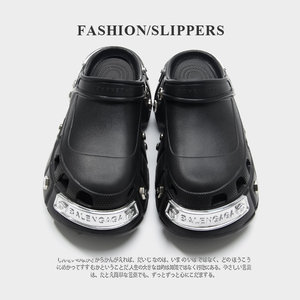 Punk EVA à bout fermé pour femmes de haute qualité pour pantoufles avec fond surélevé en métal Rivet Peep-Toe Design Sandales à la mode Talons - Product Image 5