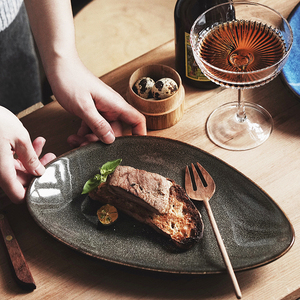 Vajilla ecológica HoReCa, platos de cena de porcelana con diseño <span class=keywords><strong>plano</strong></span> triangular esmaltado reactivo para hoteles, restaurantes, catering - Product Image 4