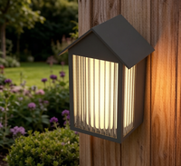Lumière murale LED solaire extérieure IP44 1W 2W en acier inoxydable 201 avec diffuseur en verre, étanche, garantie 3 ans