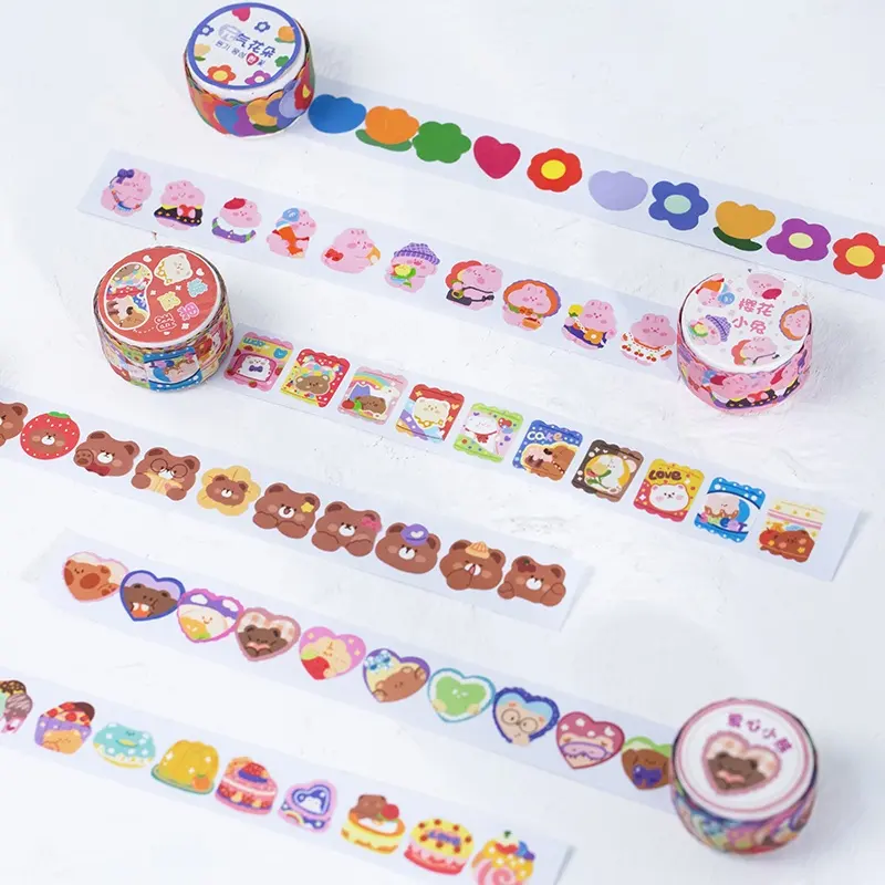 YUXIAN Washi Tape Sweetheart Bubble Machine Series Special-Shaped Hand-Paint Cartoon Scrapbook Decoração Adesivos Die Cut Tape