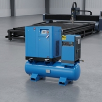 Compresseur d'air à vis 4-en-1 de 15 kW, 20 CV, avec sécheur et réservoir, idéal pour la découpe laser – Vente directe usine