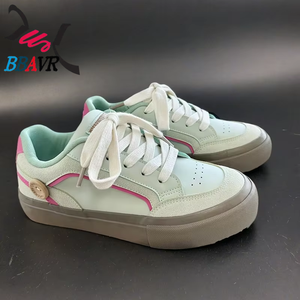 Nuevo Estilo, Zapatos Casuales de Skate para Hombre en Verde Menta, Cuero Genuino, Plantilla de PU Cómoda, Malla Suave de Eva para Mujer, para Parejas - Product Image 5