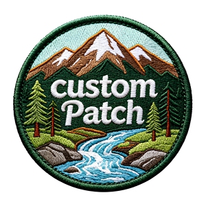 ป้ายผ้าปักลายภูเขาแม่น้ำแบบวงกลม สำหรับติดเสื้อ กระเป๋าเป้ ของขวัญ - Product Image 5