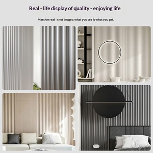 Panneaux muraux en bambou et fibres de bois écologiques, motif ondulé, sans joint, luxe léger, vente en gros pour la maison - Product Image 3