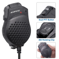 Baofeng Dual PTT Speaker Mikrofon Bahu 3.5mm Jack Headset Kompatibel dengan BAOFENG UV-5R MINI UV-82 Radio Dua Arah.