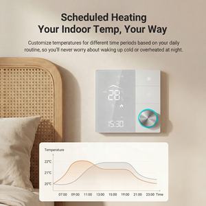 Termostato WiFi Tuya 2026, Controlador de Temperatura y Humedad, Perilla LED, Control por Voz a través de Aplicación, Compatible con Google <span class=keywords><strong>Alexa</strong></span>, Blanco y Negro - Product Image 3
