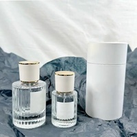 Flacons de parfum uniques de luxe vintage en verre rond avec bouchon à vis Atomiseur 30ml 50ml 100ml Capacité Emballage cadeau en boîte