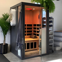 Calentador de Sauna Interior de Madera de Hemlock con Tecnología de Infrarrojos Lejanos para Hogar y Spa, Eficiencia Energética