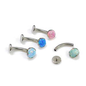 Grosir 14G/16G <span class=keywords><strong>Titanium</strong></span> Opal Micro Dermal Anchor Top tindik modis ASTM F136 pusar cincin emas Plating Fashion tubuh - Product Image 5