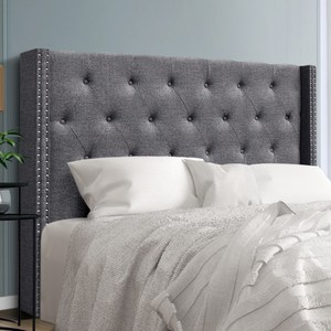 Cabecera <span class=keywords><strong>de</strong></span> Cama Queen Size Gris Premium con Diseño <span class=keywords><strong>de</strong></span> Alas y Botones, Precio <span class=keywords><strong>de</strong></span> Fábrica - Product Image 3