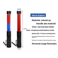 Bâton de signalisation réfléchissant multifonctionnel portable pour patrouille nocturne, 30 cm, lumineux, clignotant, rechargeable/à piles, pour concerts