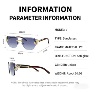 Lunettes de soleil de mode en gros, lunettes de soleil <span class=keywords><strong>fantaisie</strong></span> de créateur, sans monture, en métal, vision nocturne, verres taillés en diamant, UV400, pour unisexe, femmes et hommes - Product Image 6