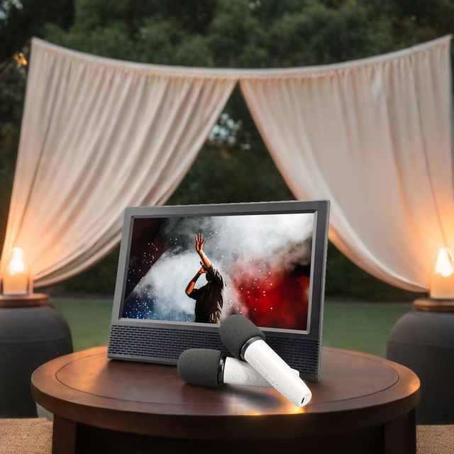 Karaoke TV with DTV & FM 14 Inch All-in-One Karaoke Machine with Microphone and USB Port for Family Fun
