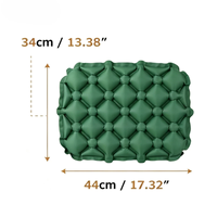 Coussin de siège gonflable pliable - Coussin en polyester résistant à l'humidité pour le camping, la randonnée, le trekking, le pique-nique, le barbecue - Conception confortable