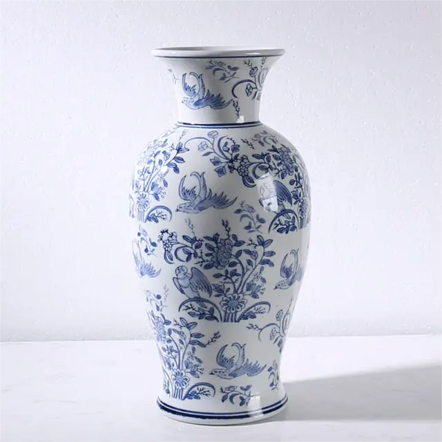 Chinese Style Blue and White Porcelain Ginger Jar Vase