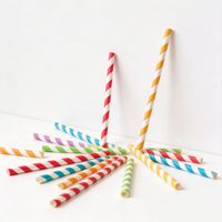 Pailles en papier biodégradables personnalisées à rayures, en promotion