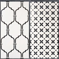 Carrelage en porcelaine moderne 600x1200mm, médaillon poli, carreaux de parquet pour murs/extérieurs, motif personnalisé au jet d'eau pour l'intérieur des halls d'hôtel