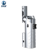 Nouveau produit GF-912 vente en gros survie randonnée métal rechargeable butane lampe torche briquets pour l'extérieur avec lumière led