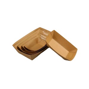 Barquette rectangulaire jetable en papier kraft de qualité alimentaire pour salades, frites, snacks, restaurants et cafés – Idéale pour les plats à emporter - Product Image 6
