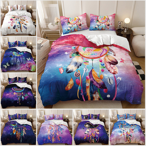 Ensemble <span class=keywords><strong>de</strong></span> housse <span class=keywords><strong>de</strong></span> <span class=keywords><strong>couette</strong></span> moderne <span class=keywords><strong>de</strong></span> luxe imprimé en 3D avec motif <span class=keywords><strong>de</strong></span> feuilles sans fin violettes, <span class=keywords><strong>de</strong></span> haute qualité, doux, 500TC, literie personnalisable - Product Image 2