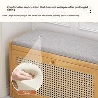 Banco Moderno de Bambú Extensible y Duradero para Cambiar Zapatos, con 2 Estantes, para Sala de Estar, Entrada, Mueble para el Hogar, Capacidad para 11 Pares, Estilo Lujoso
