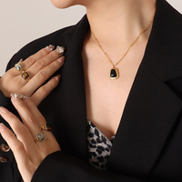 Collier ras du cou de luxe pour femme, plaqué or, avec pendentif œil de chat en acier inoxydable inaltérable, bijou fantaisie