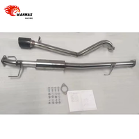 Système d'échappement haute performance à sortie unique en acier inoxydable 304 avec embout en fibre de carbone pour Toyota Hilux Vigo 2004-2015