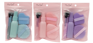 Juego de esponjas de maquillaje MxGirl con cepillo y botella pulverizadora, herramientas de belleza lavables para aplicación facial - Product Image 1