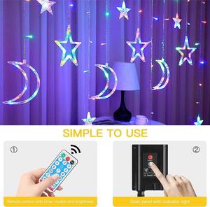 Solar Christmas <b>Lights</b> Curtain Star Rgb <b>String</b> Fairy Led <b>Lights</b> Christmas <b>Lights</b> Outdoor Waterproof - Product Image 5