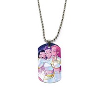 Faible MOQ, Pendentif porte-clés et breloque de collier en alliage d'acier inoxydable, thème Anime japonais, accessoires décoratifs avec impression couleur