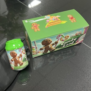 Tarro de plástico personalizado con forma de lata de refresco para dulces, galletas y gomitas comestibles de 3.5g, con diseño floral y etiqueta. - Product Image 3