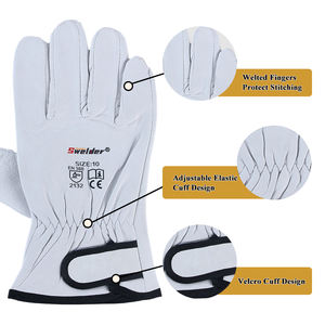 Swelder 2025, gran oferta, certificado CE, 9 pulgadas, 10 pulgadas, suave y cómodo, guante de trabajo de soldadura de cuero de piel de cabra de grano - Product Image 3