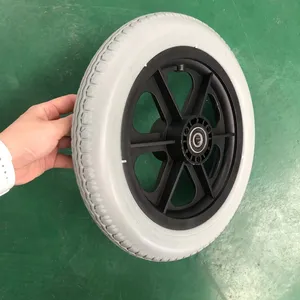 Roue de polyuréthane de mousse d'unité centrale de 12 pouces pour la roue libre plate de fauteuil roulant