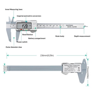 Calibrador Vernier de Plástico con Pantalla Digital, Mini Calibrador Vernier, Regla Vernier para Estudiantes, Herramienta de Medición de 0 a 150 mm - Product Image 1