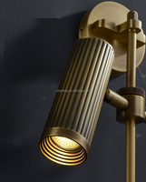 Lampe murale de luxe moderne de 30 pouces pour salle de bain de villa, chevet, en laiton, avec lumière LED pour miroir, corps en cuivre, lumière blanc chaud pour chambre à coucher