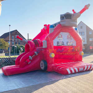 Château gonflable pour enfants, structure de jeux multi-activités de qualité commerciale, château gonflable pompier avec toboggan - Product Image 2