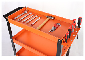 Carro de herramientas de <span class=keywords><strong>3</strong></span> capas con mango y ruedas Gabinete de herramientas de almacenamiento personalizable OEM - Product Image 5
