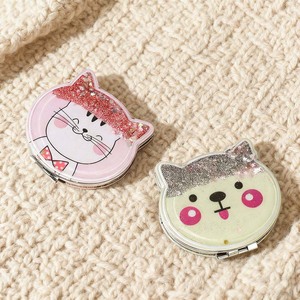Espejo de maquillaje de <span class=keywords><strong>cabeza</strong></span> de animal personalizado. Espejo maquillaje <span class=keywords><strong>lava</strong></span> gato. Vidrio. Compacto y plegable. - Product Image 2