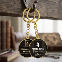 Nouveaux porte-clés en alliage de zinc plaqué or, émail double face, avec logo personnalisé, lettre, marque commerciale pour souvenir