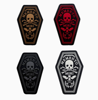 Broche en émail en forme de cercueil squelette, rétro, noir et blanc, sourire de la mort, squelette d'horreur, broche pour vêtements, badge en métal punk, cadeau, bijoux